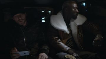 Richard Valentine Bombardier Leather Jacket worn by Mastar (Moussa Mansaly) as seen in Validated (S01E01)