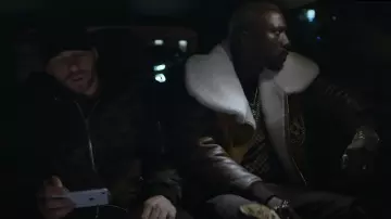 Richard Valentine Bombardier Leather Jacket worn by Mastar (Moussa Mansaly) as seen in Validated (S01E01)