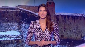 The printed dress from Iris Mittenaere in the loto Draw of the 07 04 2020