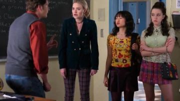 Leopard Trim Plaid Mini Skirt worn by Lainey Lewis (AJ Michalka) in Schooled Season 2 Episode 19