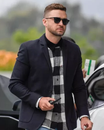 Levi's x Justin Timberlake Plaid Flannel Shirt Black & White worn by Justin Timberlake on the Instagram account of @brasiljt