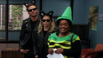 Black leather motorcycle jacket worn by Jeff Winger (Joel McHale) in Community (S02E12)