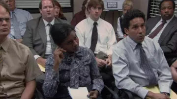 Grey and White Checkered Button Down Shirt worn by Oscar Martinez (Oscar Nunez) in The Office (S01E02)