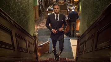 Noir à Rayures Double Breasted Costume porté par Harry Hart / Galahad (Colin Firth) dans Kingsman: Le Secret Service