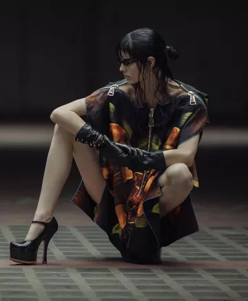 The tunic dress Innangelo worn by the top Model Hannah Elyse on her account Instagram @hannahelyseofficial