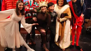 Brown bodysuit worn by Britta Perry (Gillian Jacobs) in Community (S03E10)