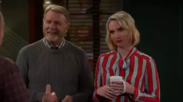 Tie Neck Silk Blouse worn by Mandy Baxter (Molly Ephraim) in Last Man Standing Season 8 Episode 19