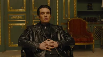 Leather Long Coat worn by Raymond Leon (Cillian Murphy) as seen in In Time