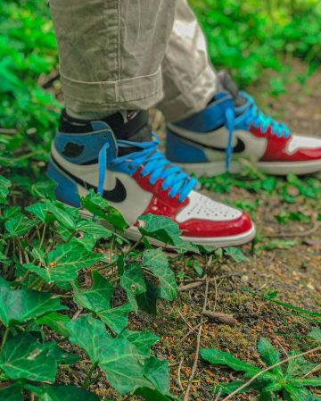 La paire de Nike Jordan 1 Retro High Fearless UNC Chicago portée par Romain sur son compte Instagram @just_match_it