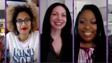 Target Kind Soul Short Sleeve Graph­ic T-Shirt worn by Amanda Seales on The Real April 19, 2020