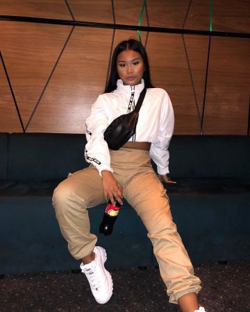 Fila Baskets Blanches de Helena sur son Instagram account @hhelenanguyen