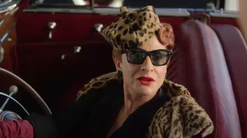 Leopard beret hat worn by Avis (Patti LuPone) in Hollywood (Season 1)