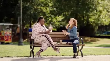 Flo­ral Side Stripe Jog­gers worn by Mo (Alex Newell) in Zoey's Extraordinary Playlist Season 1 Episode 3