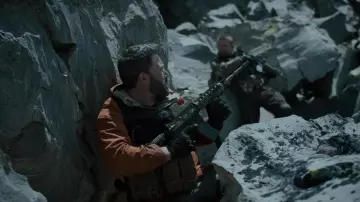 Orange Jacket worn by Tom 'Redfly' Davis (Ben Affleck) as seen in Triple Frontier