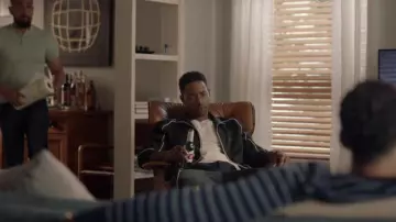 Stampd Circuit Track Jacket in black worn by Lawrence Walker (Jay Ellis) in Insecure (S04E02)