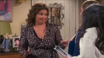 Mi­ni Leop­ard Top worn by Penelope Alvarez (Justina Machado) in One Day at a Time Season 4 Episode 4