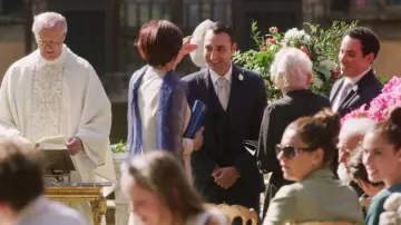 Black suit jacket worn by Roberto (Tiziano Caputo) in Love Wedding Repeat