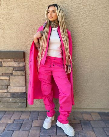 Off-White Long K-Way Trenchcoat worn by Zhavia Ward on her Instagram account @zhaviaward