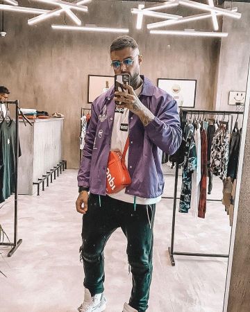 The t-shirt, Supreme x comme des Garçons worn by Thibault Garcia on his account Instagram @thibaultgarcia