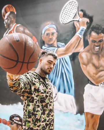 The sweatshirt hoody Bape x adidas worn by Thibault Garcia on his account Instagram @thibaultgarcia