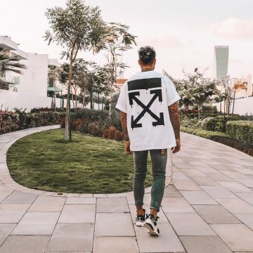 The pair of Nike Air Presto Off-White worn by Thibault Garcia on his account Instagram @thibaultgarcia