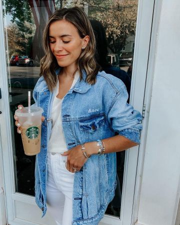 Surdimensionné Trucker Jacket de Kate sur l'Instagram account @pinesandpalms3