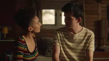 Lazy Oaf Stripy long sleeved top worn by Ola Nyman (Patricia Allison) in Sex Education (S02E05)