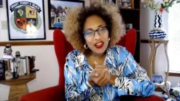 Zara Tied Print Shirt worn by Amanda Seales on The Real (2013) April 24, 2020