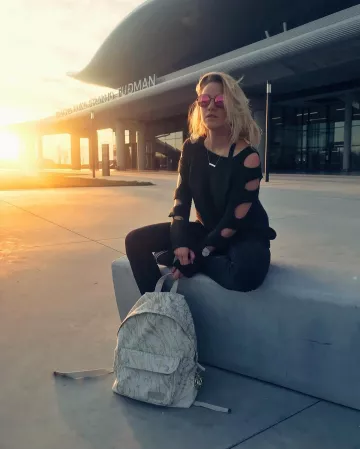 The backpack Eastpak of Emy Ltr on his account Instagram @emy_ltr