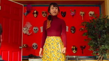 La falda floral amarilla que lució Eleanor (Ramona Young) en Mis primeros tiempos (S01E05)