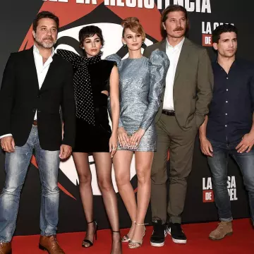 Yves Saint Laurent black dress worn by Úrsula Corberó at the Casa De Papel 3 Premiere in La Monnaie de Paris in Paris July 16, 2019