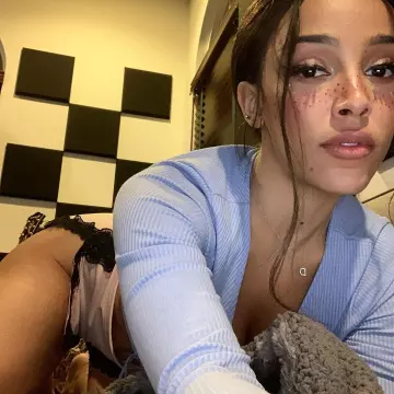 The body Blue ribbed worn by Doja Cat on his account Instagram @dojacat