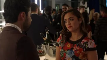 Flut­ter Dress worn by Jaya (Shazi Raja) in God Friended Me Season 2 Episode 22