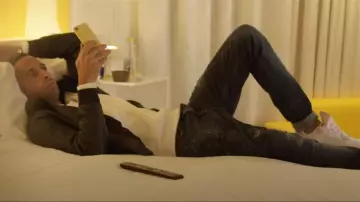 The pair of Nike React Element 55 carried by Naps in her video clip In a loop feat. Kalif Hardcore