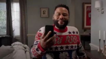 Jacquard Pull porté par Andre "Dre' Johnson (Anthony Anderson), en black-ish Saison 6 Épisode 22