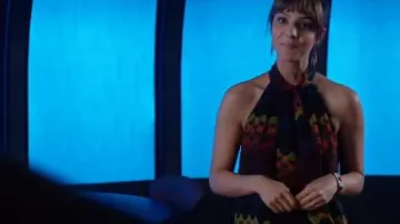 Mul­ti­col­or Hal­ter Top worn by Zari Tomaz (Tala Ashe) in DC's Legends of Tomorrow Season 5 Episode 10