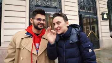 The Moncler jackets worn by HugoPosay in the YouTube video you YOU STOP, YOU BUY with @FastGoodCuisine