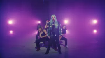 The motorcycle jacket in leather Nokia range by Mabel in her video clip Boyfriend