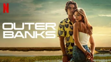 Volcom printed cat shirt in yellow worn by John B (Chase Stokes) in the promo poster of Outer Banks (Season 1)