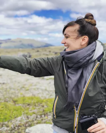 The windproof K-Way worn by Audrey Pirault on his account Instagram @audrey.pirault