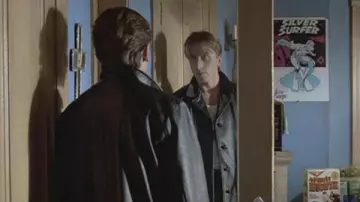The long coat in leather of Mr. Orange / Freddy (Tim Roth) in the film Reservoir Dogs