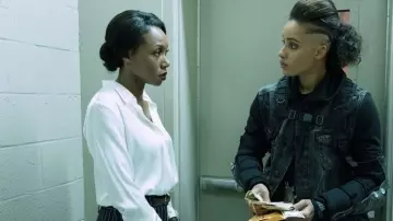 White Blouse worn by Jane Barbour (Amanda Warren) as seen in The Purge S01E01