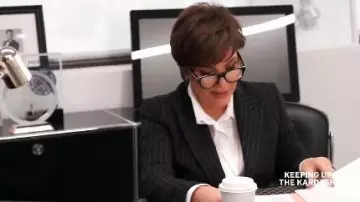 Pin­striped Blaz­er worn by Kris Jenner in Keeping Up with the Kardashians Season 18 Episode 6