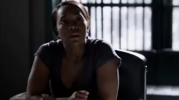 Pur­ple Tee worn by Michaela Pratt (Aja Naomi King) in How to Get Away with Murder Season 6 Episode 13