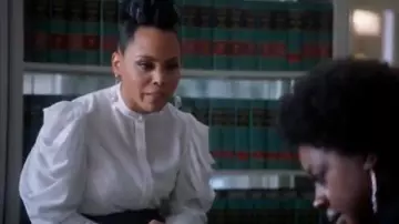 White Puff Blouse worn by Tegan Price (Amirah Vann) in How to Get Away with Murder Season 6 Episode 13