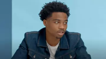 Dior Oblique Motif Lined Denim Jacket usada por Roddy Ricch en 10 Things Roddy Ricch Can't Live Without | Video de GQ en YouTube