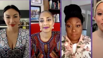 Anthropologie Maren Em­broi­dered Maxi Dress worn by Amanda Seales on The Real April 29, 2020