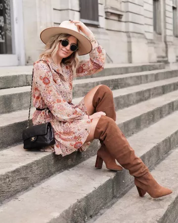 La robe à Fleurs Mango de Chloé Allain sur son compte Instagram @chlosertoyou