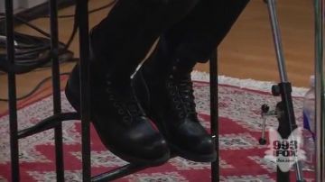 Black boots worn by Alex Turner in Piledriver Waltz by Arctic Monkeys (Fox Uninvited Guest)