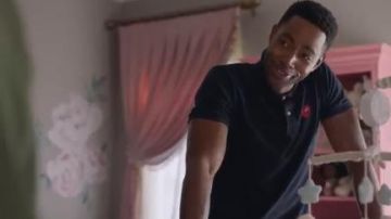 Navy Po­lo worn by Lawrence Walker (Jay Ellis) in Insecure Season 4 Episode 4